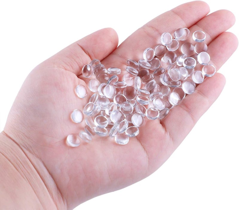 HAUTOCO 200pcs 8mm Glass Cabochons Round Clear Cabochons Dome Tiles for Earring Necklace Pendant Ring Keychain DIY Craft Jewelry Making - Image 3
